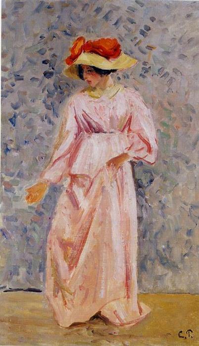 Portrait Of Jeanne In A Pink Robe — Camille Pissarro