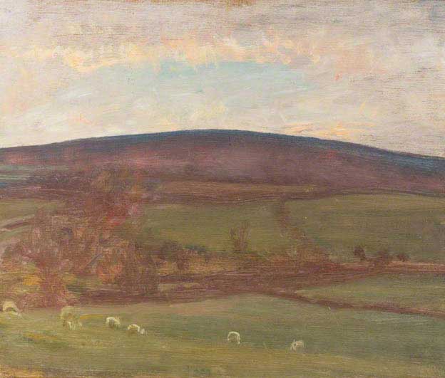 Withypool Hill, Exmoor, Sheep In The Foreground — Sir Alfred James Munnings
