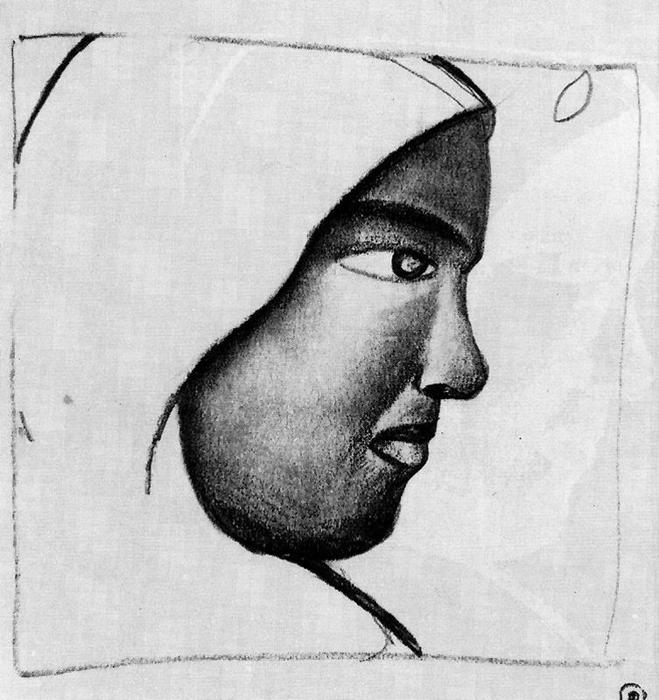 Woman S Head In Profile — Kazimir Malevich