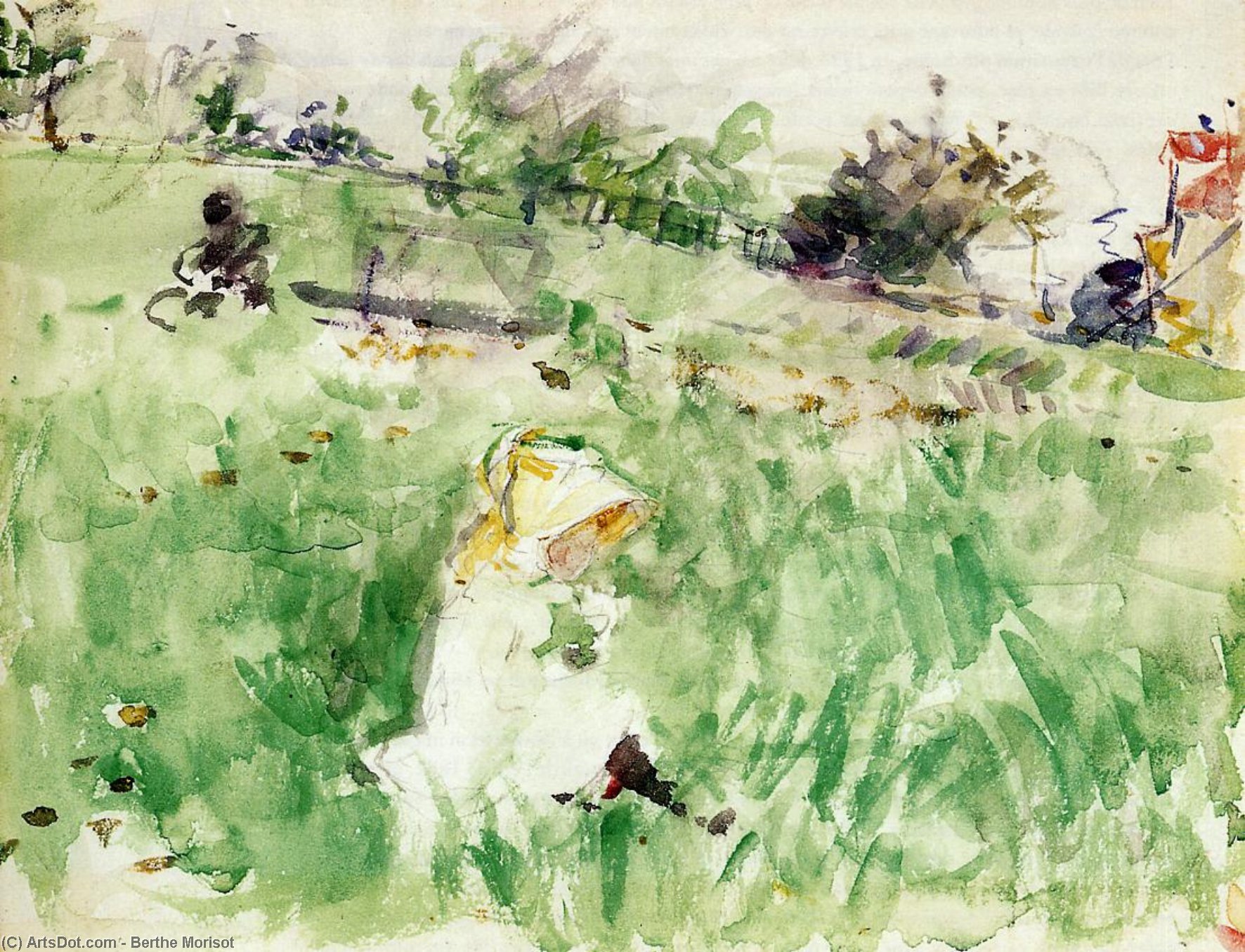 Little Girl Sitting On The Grass — Berthe Morisot