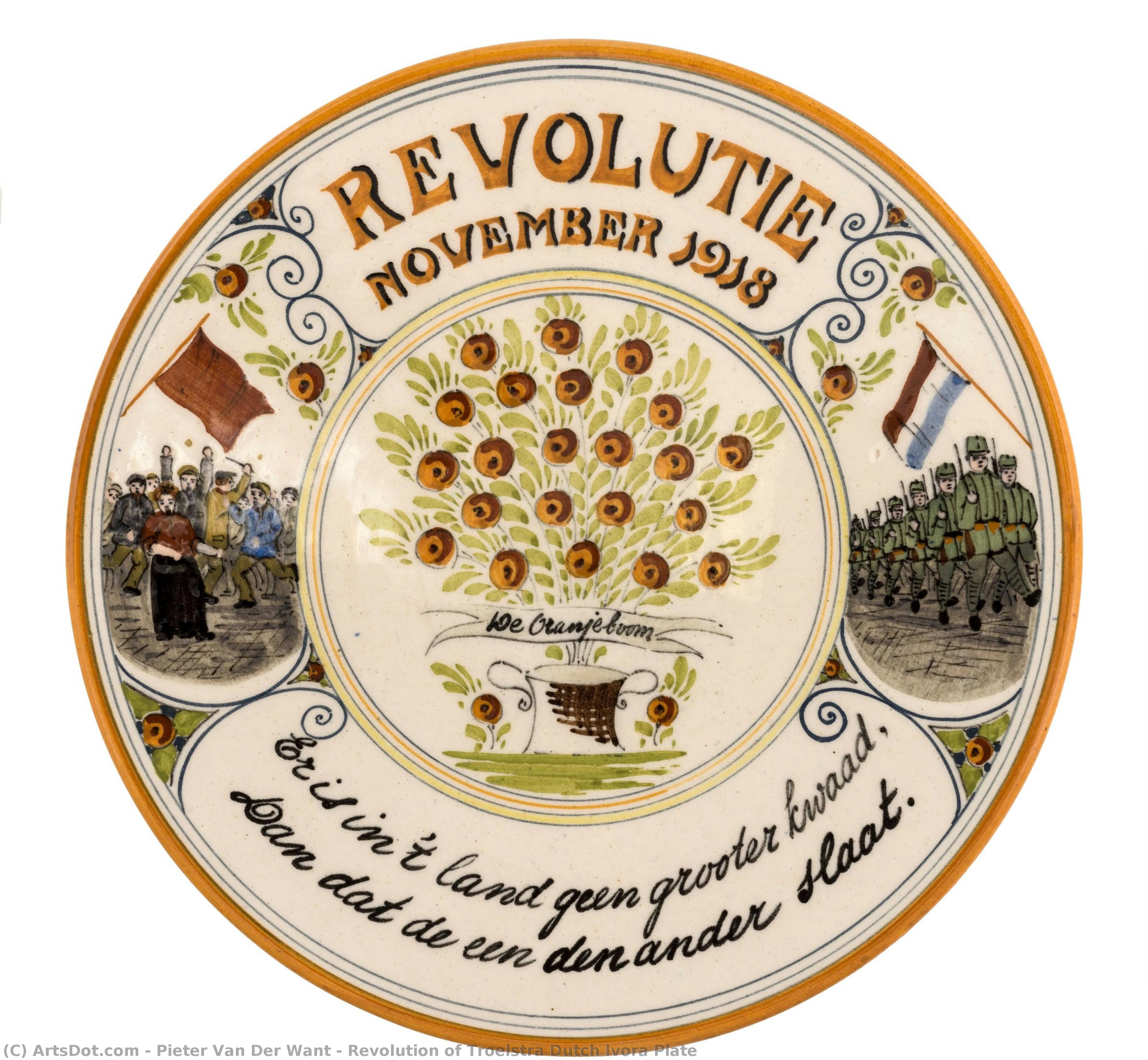 Revolution Of Troelstra Dutch Ivora Plate — Pieter Van Der Want