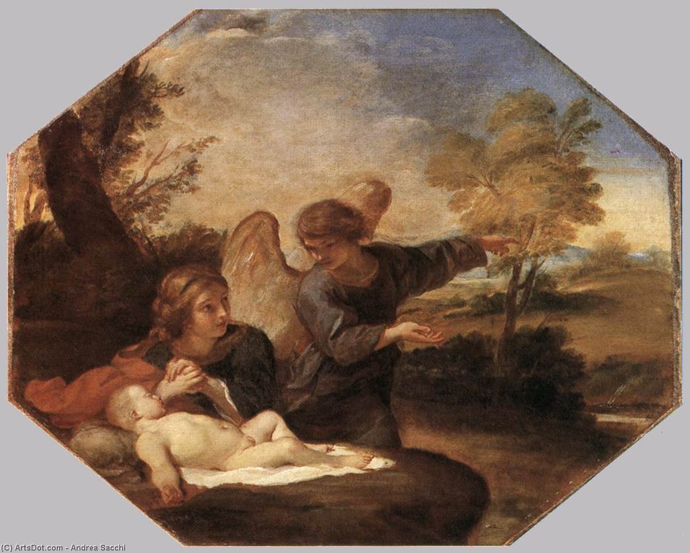 Hagar And Ismail In The Desert — Andrea Sacchi