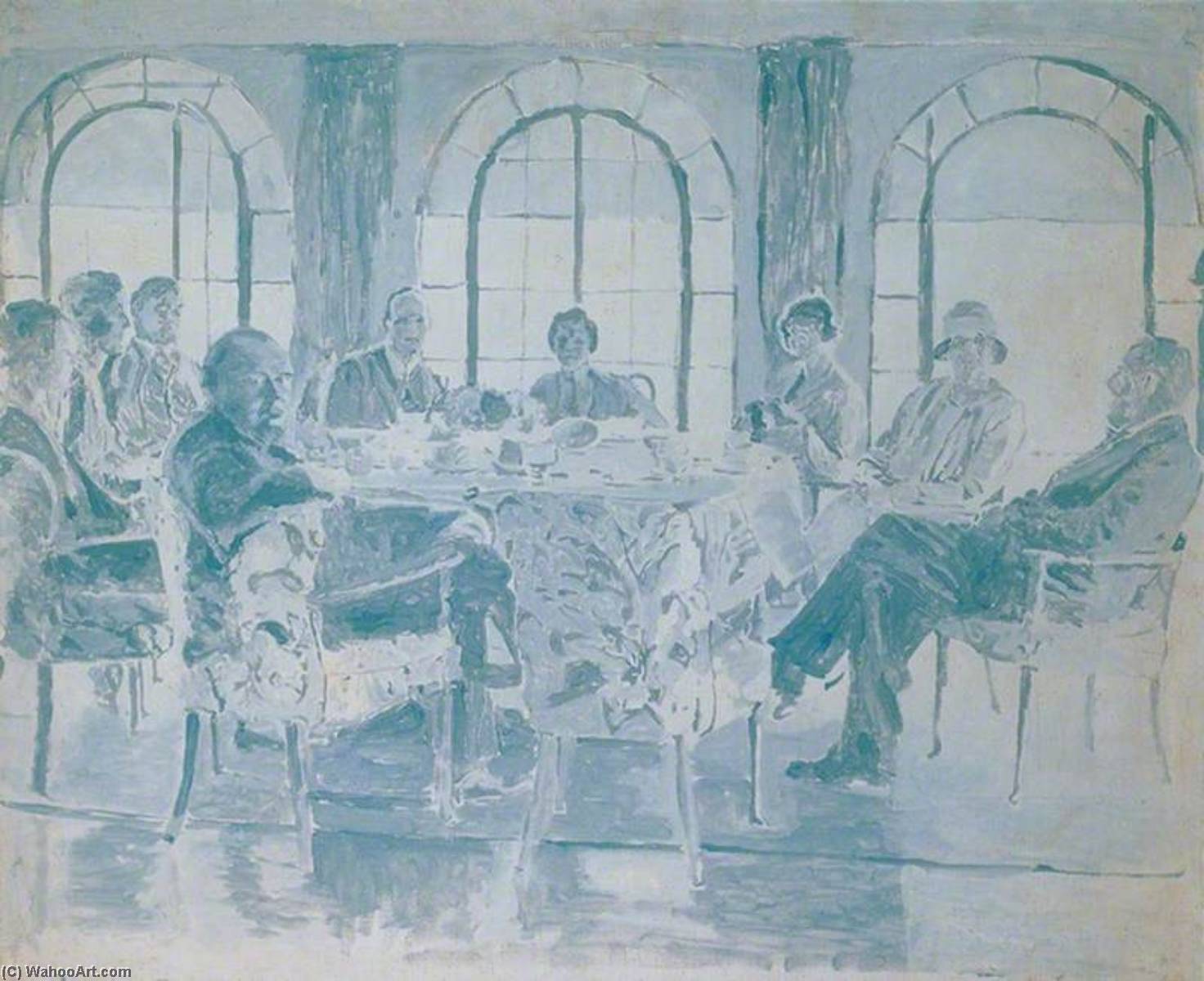 Tea At Chartwell, 29th August 1927 (from A Photograph By Donald Ferguson) — Winston Spencer Churchill