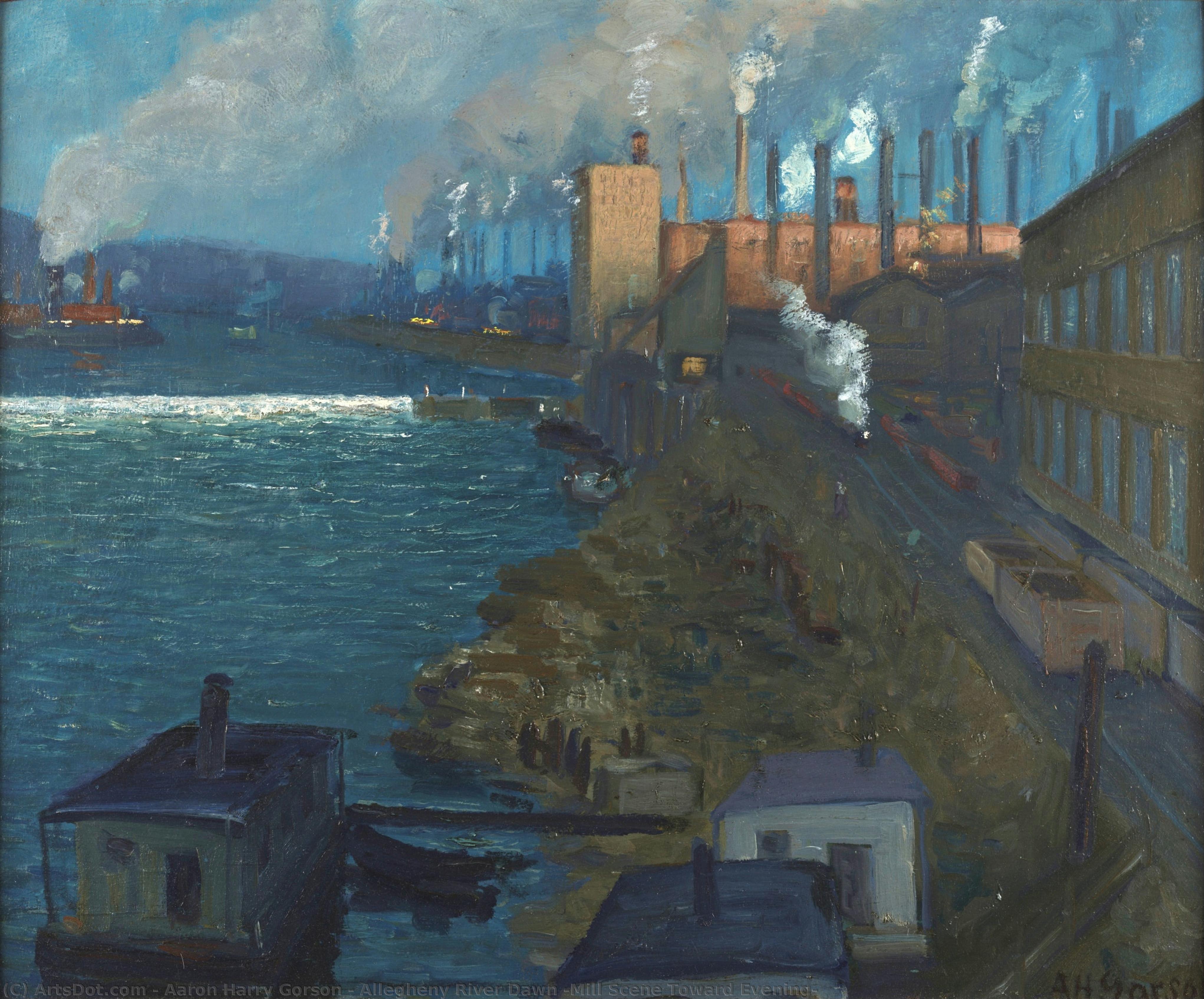 Allegheny River Dawn (mill Scene Toward Evening) — Aaron Harry Gorson