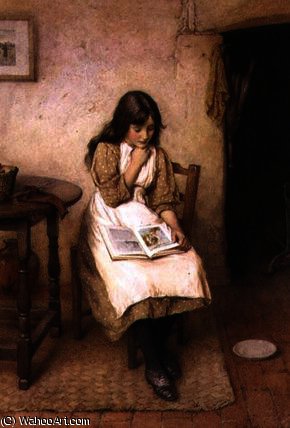 A Girl Reading — Charles Edward Wilson
