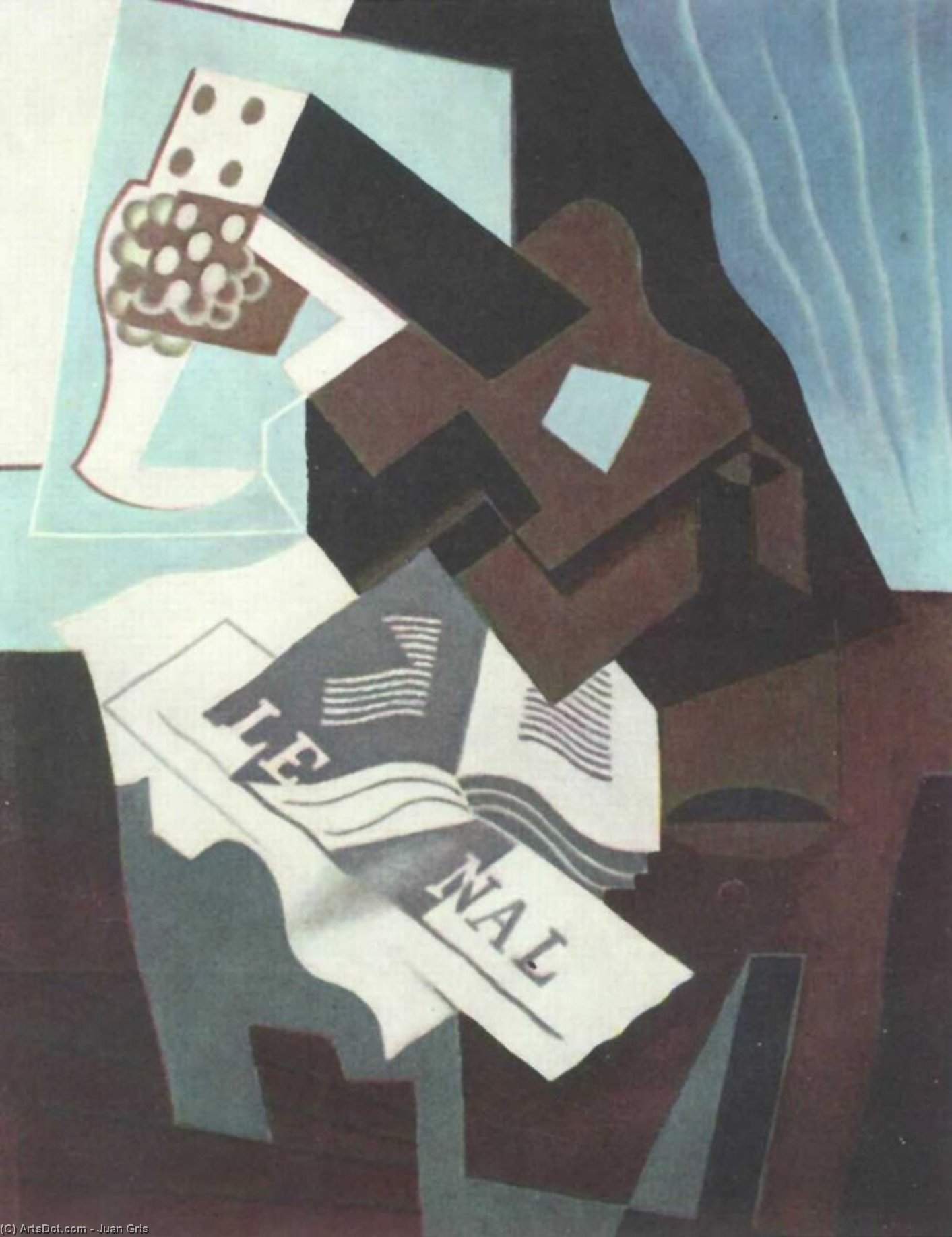 Still Life With Guitar, Book And Newspaper — Juan Gris