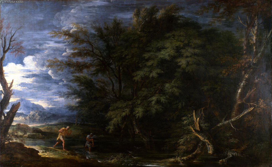 Landscape With Mercury And The Dishonest Woodman — Salvator Rosa