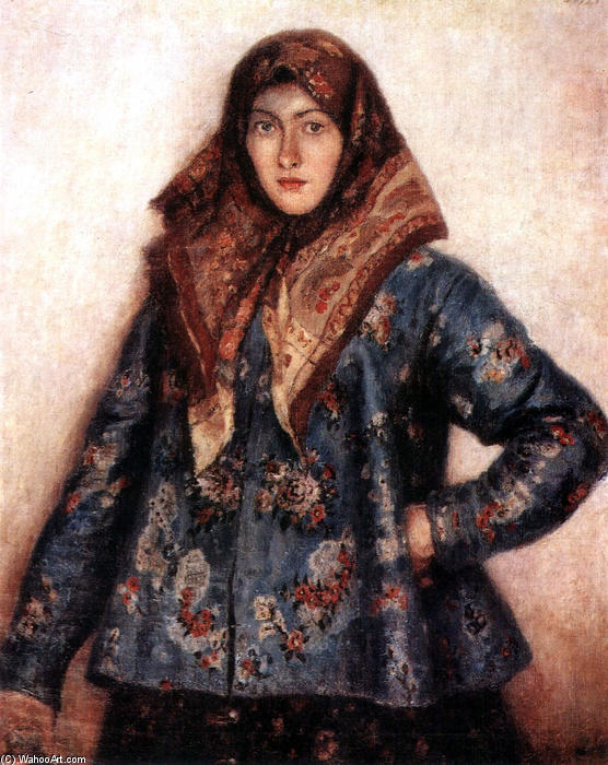 Portrait Of L. T. Matorina. Cossack Woman. — Vasily Ivanovich Surikov