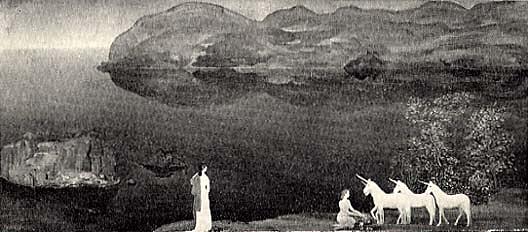 Unicorns (legend Sea Calm), (painting) — Arthur B. Davies