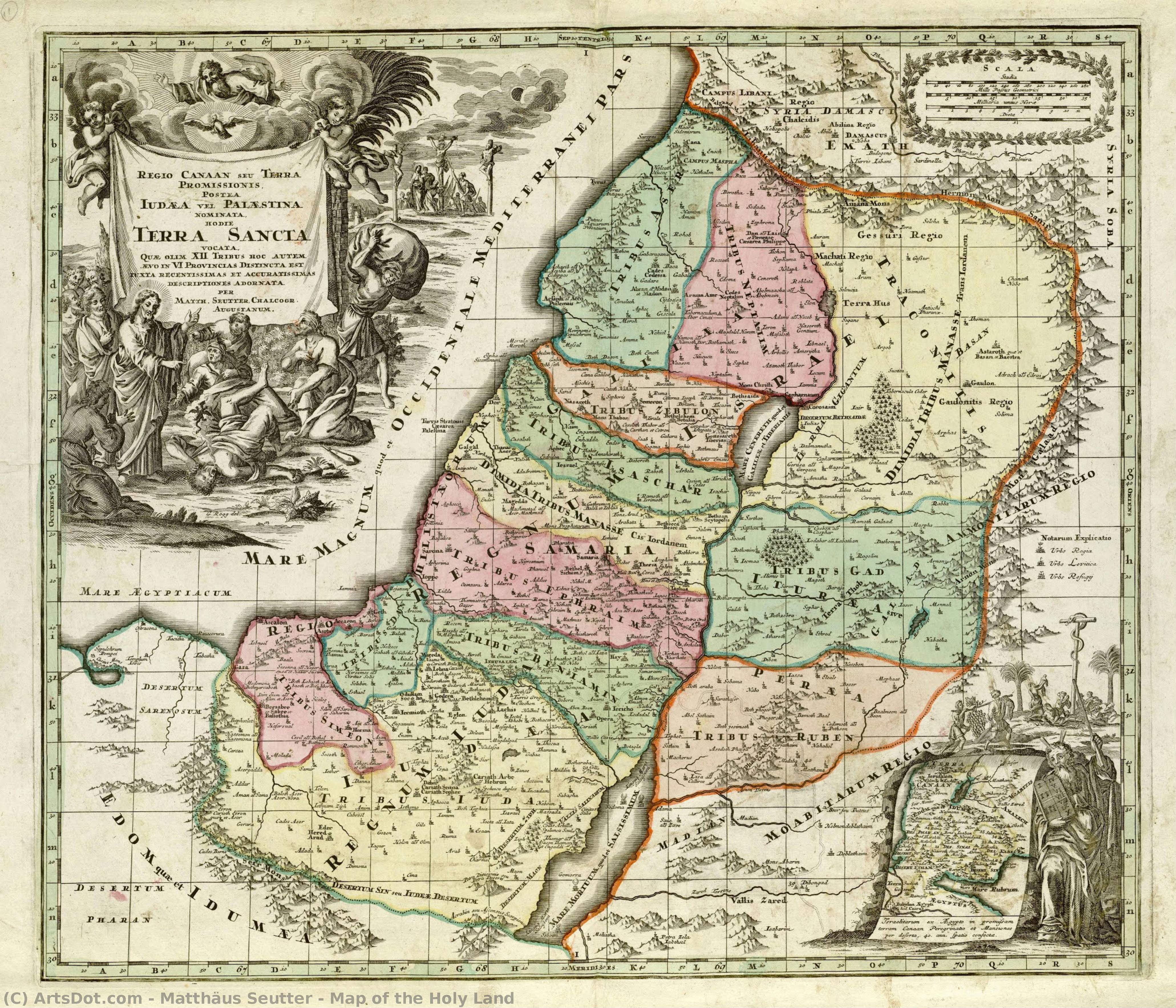 Map Of The Holy Land — Matthäus Seutter