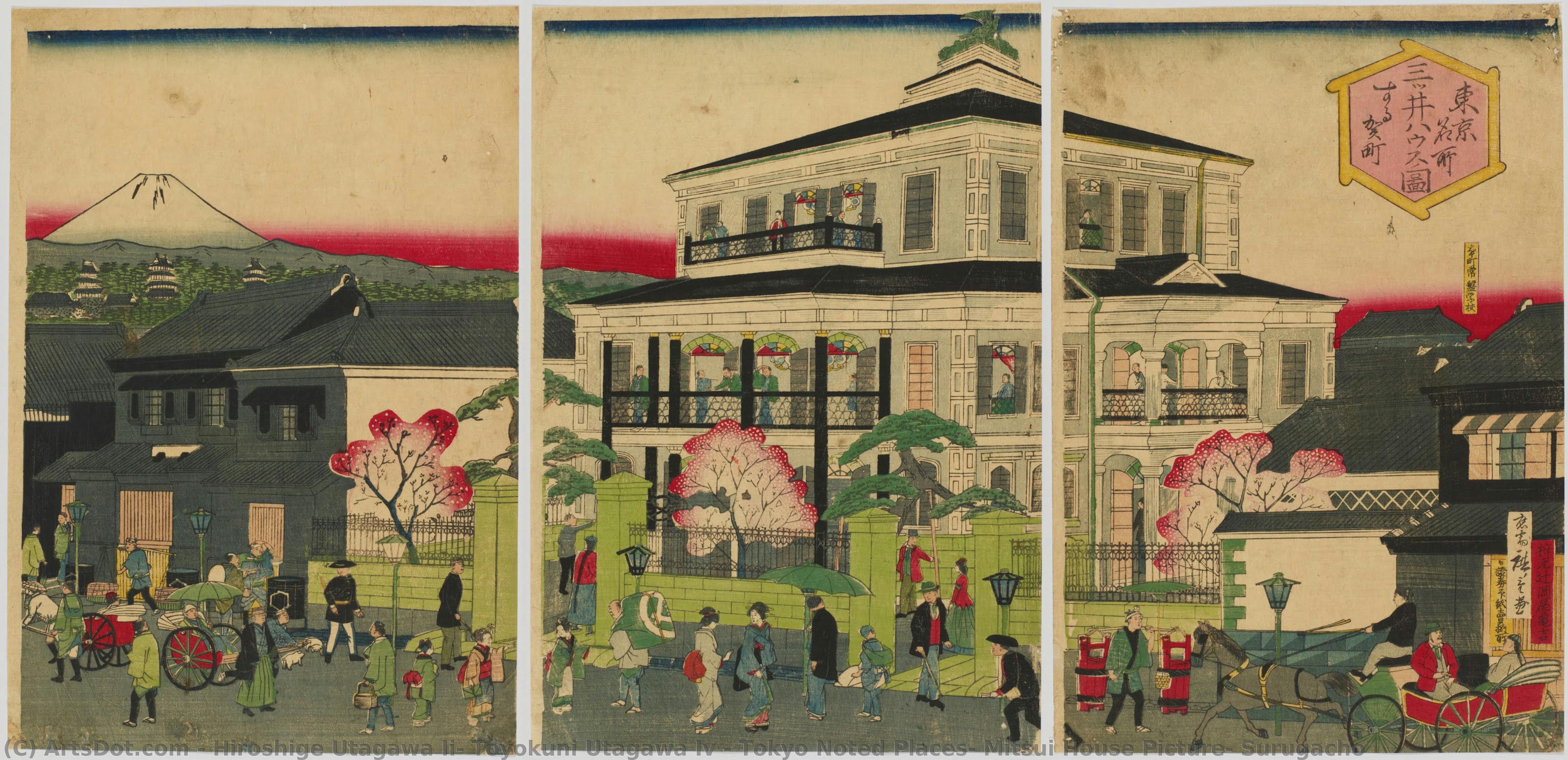 Tokyo Noted Places: Mitsui House Picture, Surugacho — Hiroshige Utagawa Ii, Toyokuni Utagawa Iv