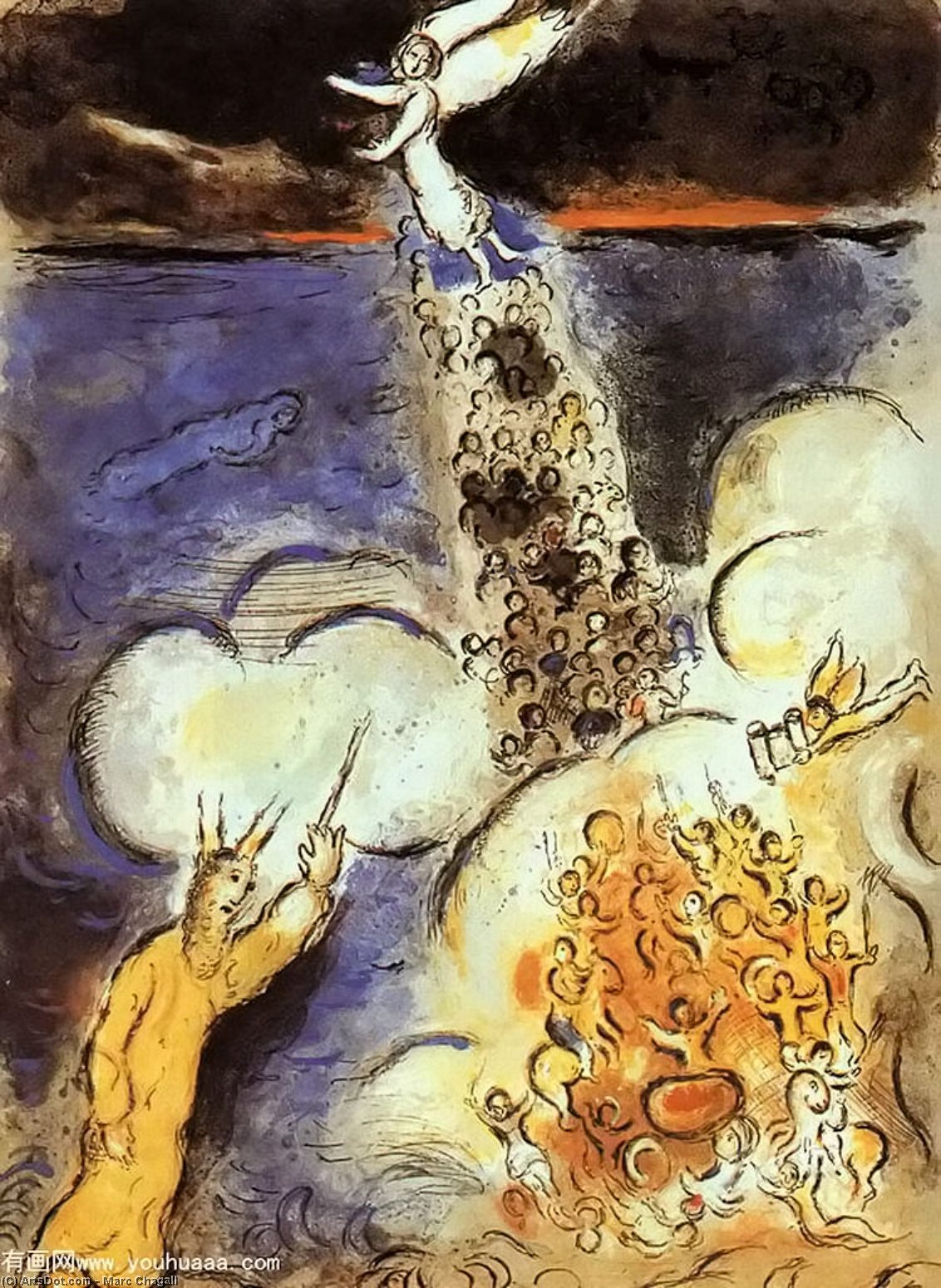 Moses Calls The Waters Down Upon The Egyptian Army — Марк Шагал