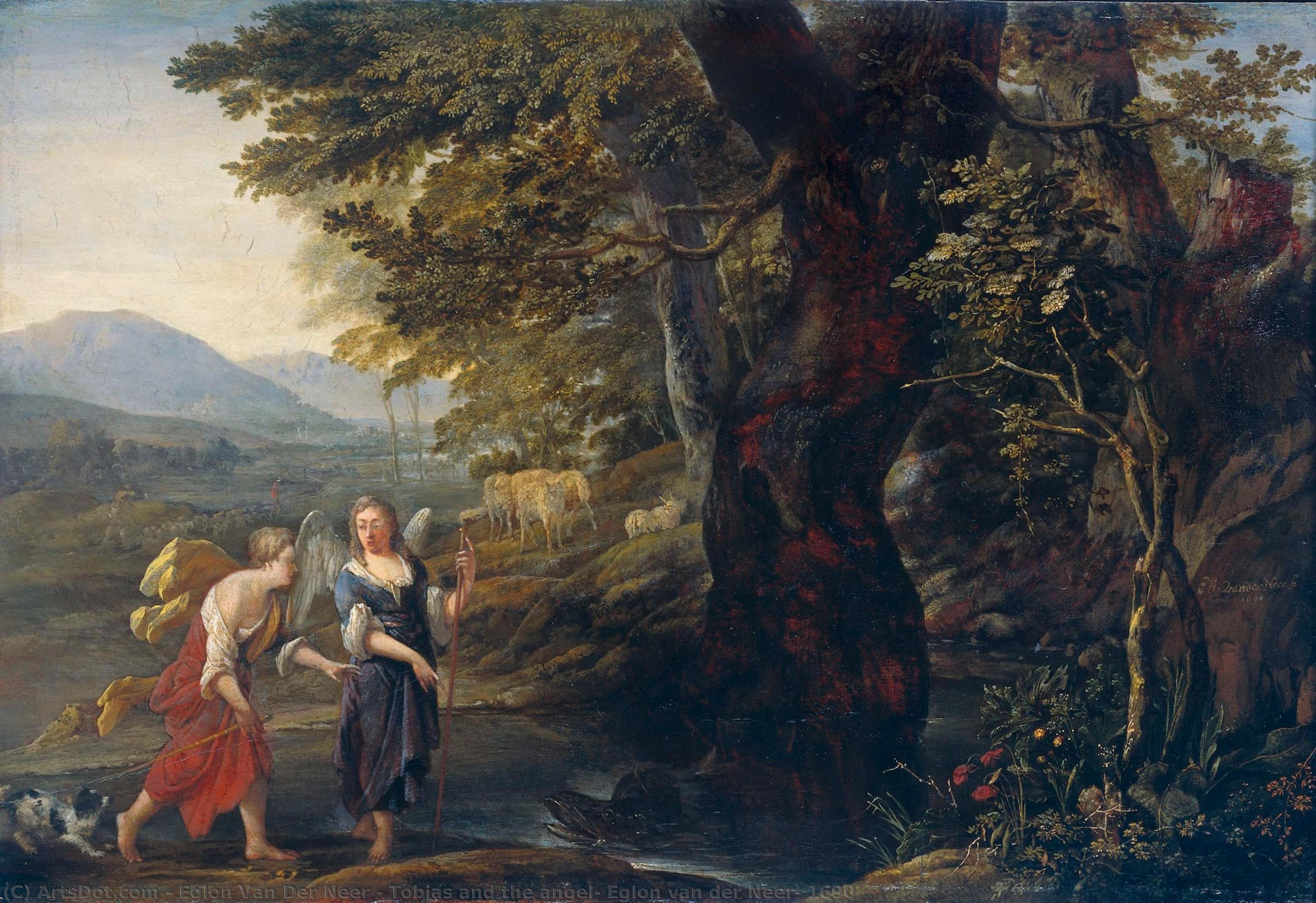 Tobias And The Angel, Eglon Van Der Neer, 1690 — Eglon Van Der Neer