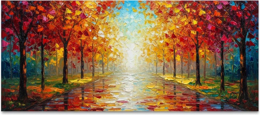 Radiant Path Of Eternal Gold: A Singular Vision Of Luminous Autumnal Serenity — Christian Noiret