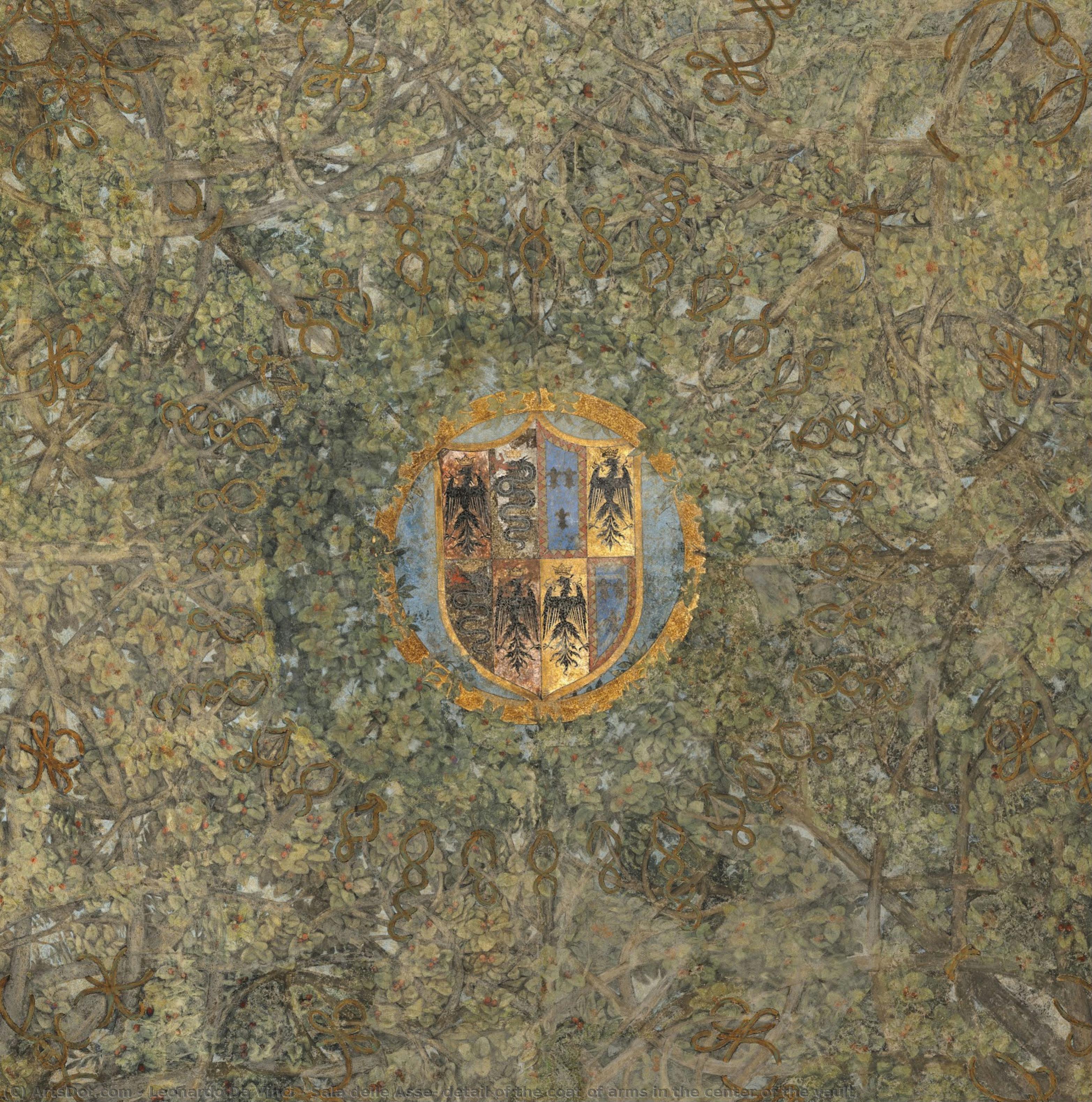 Sala Delle Asse, Detail Des Wappen In Der Mitte Der Decke — Leonardo Da Vinci
