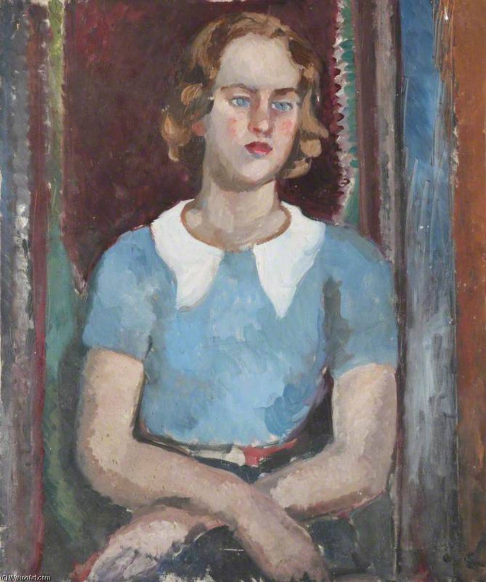 Study Of A Young Woman In A Blue Shirt — Alan Francis Clutton Brock