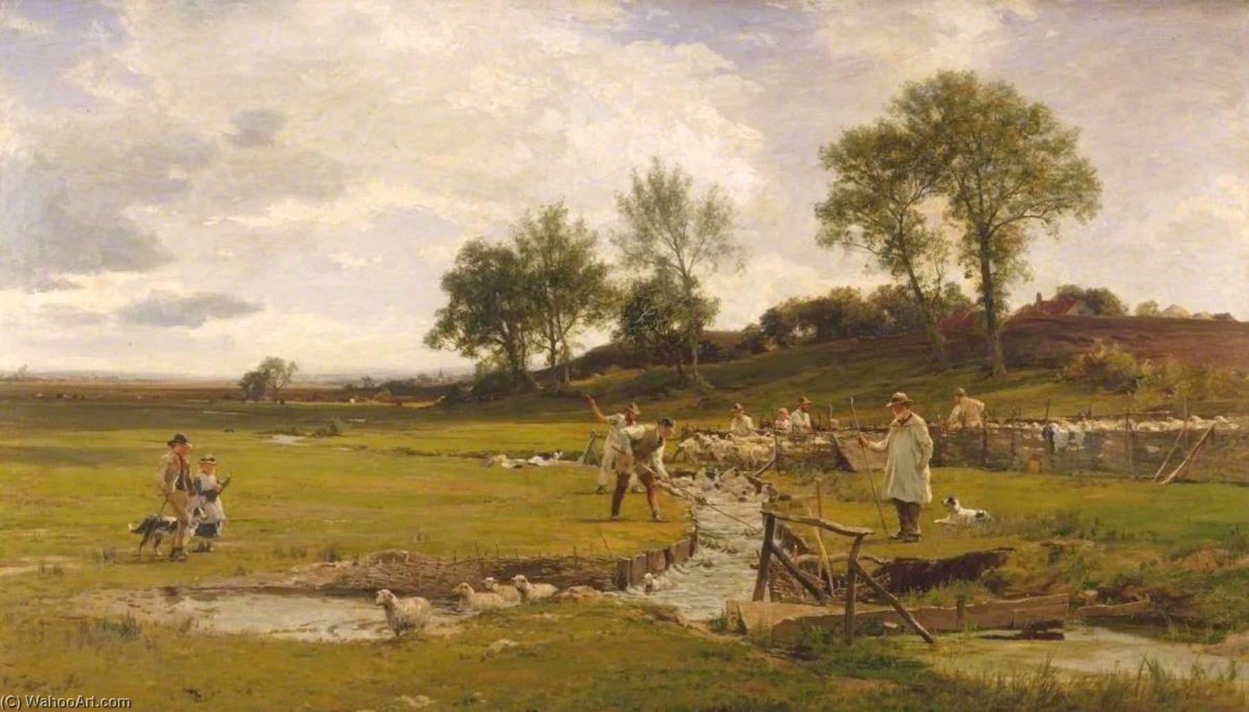 Sheep Washing In Sussex — James Aumonier