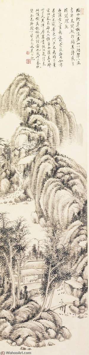 Autumn Wood's Stream Guesthouse, After Wang Shimin (1592 1680) — Xi Gang