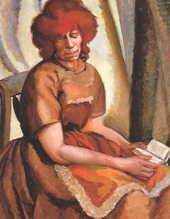 Redheaded Woman Reading — Tamara De Lempicka