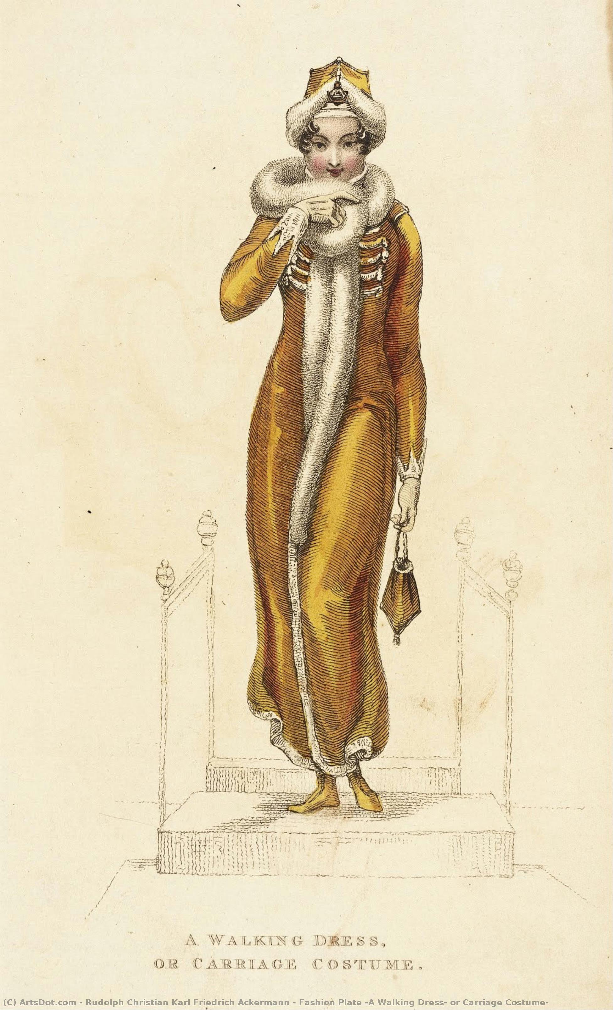 Fashion Plate (a Walking Dress, Or Carriage Costume) — Rudolph Christian Karl Friedrich Ackermann