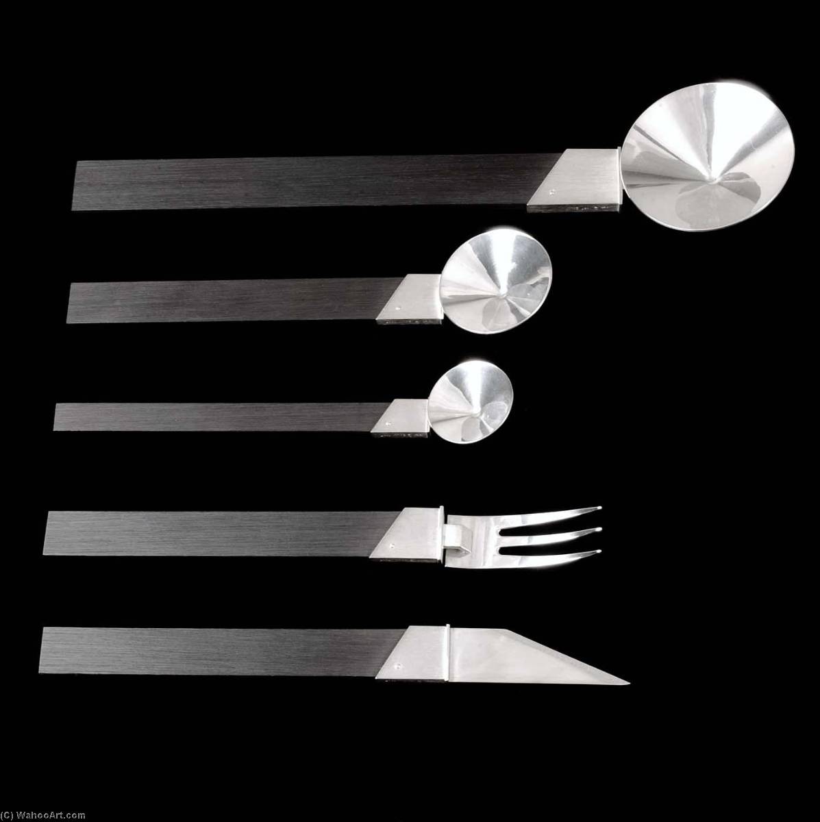 Tablewear Serving Spoon, Fork, Knife, Spoon, And Teaspoon — Boris Bally