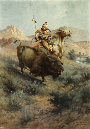 Indian And Buffalo — Эдгар Сэмюэл Паксон