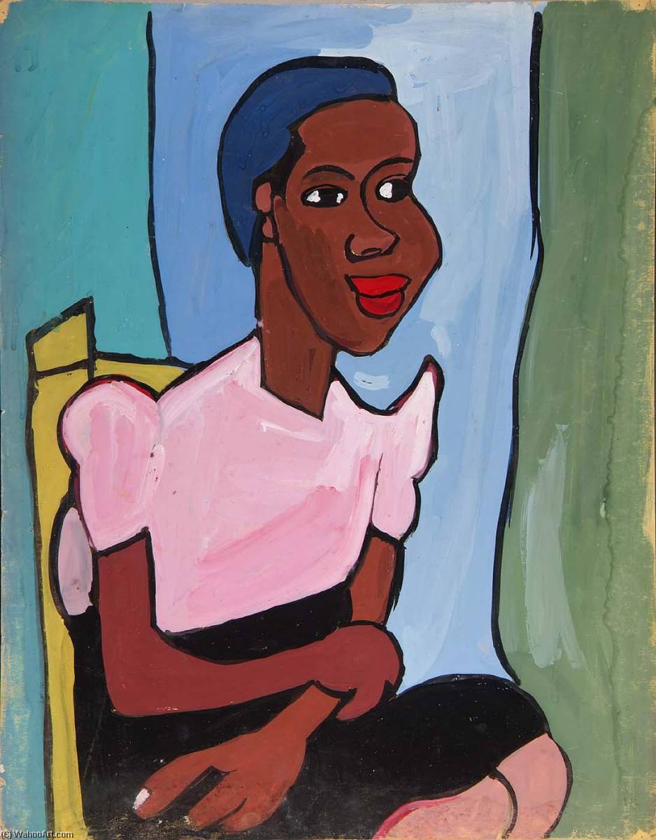 Woman With Pink Blouse In Yellow Chair — William H. Johnson