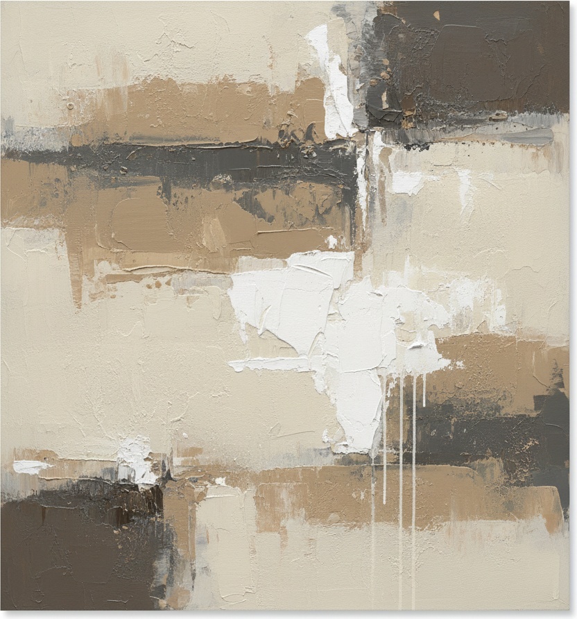 Monolithic Echoes In Ochre And Charcoal: A Meditative Study Of Earthly Textures — David Moreau