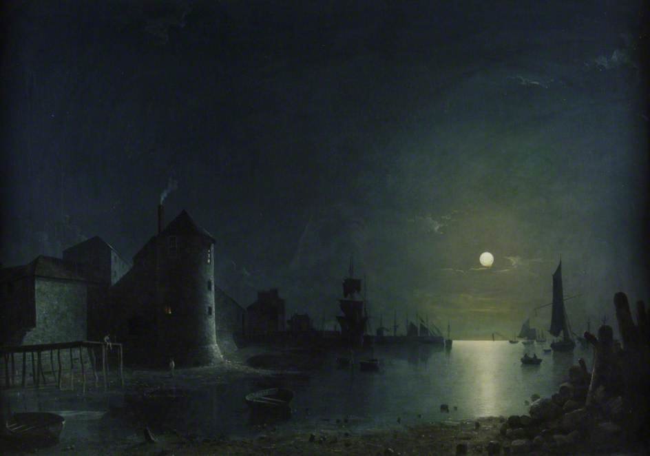 Town Quay By Moonlight — Henry Pether