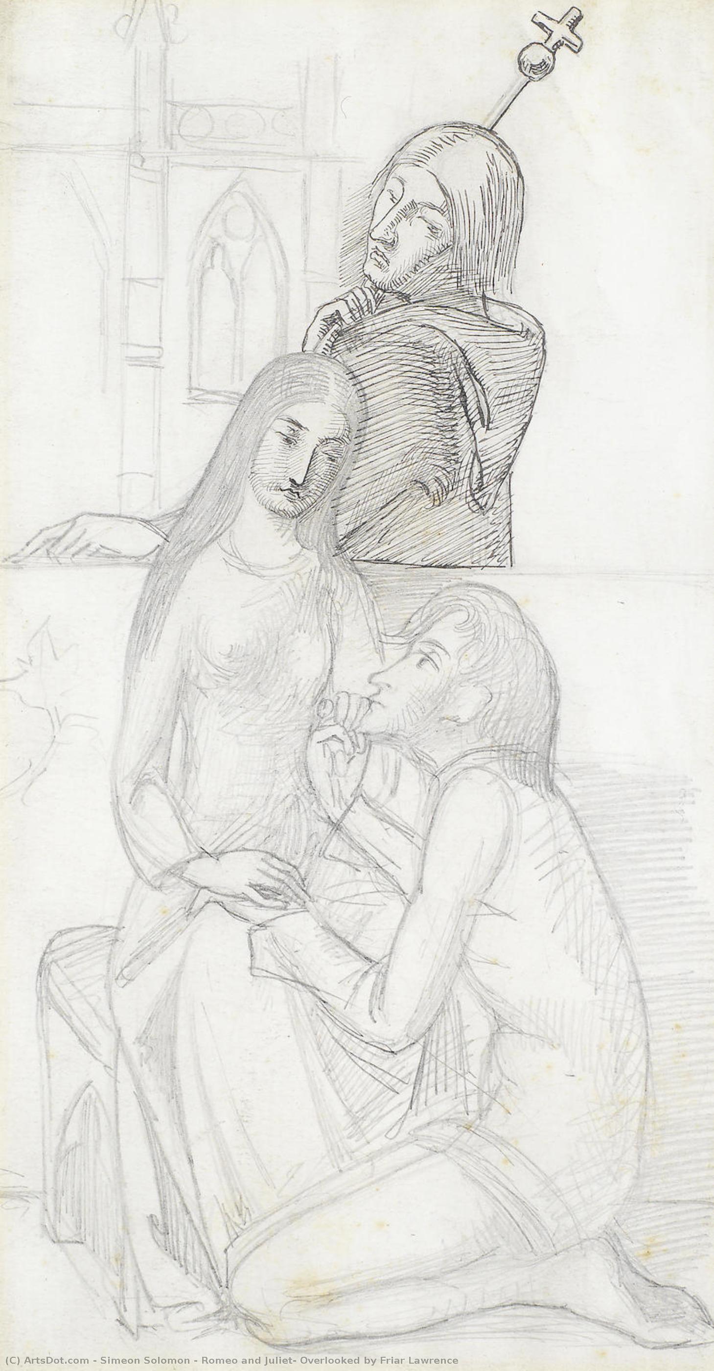 Romeo And Juliet, Overlooked By Friar Lawrence — Simeon Solomon