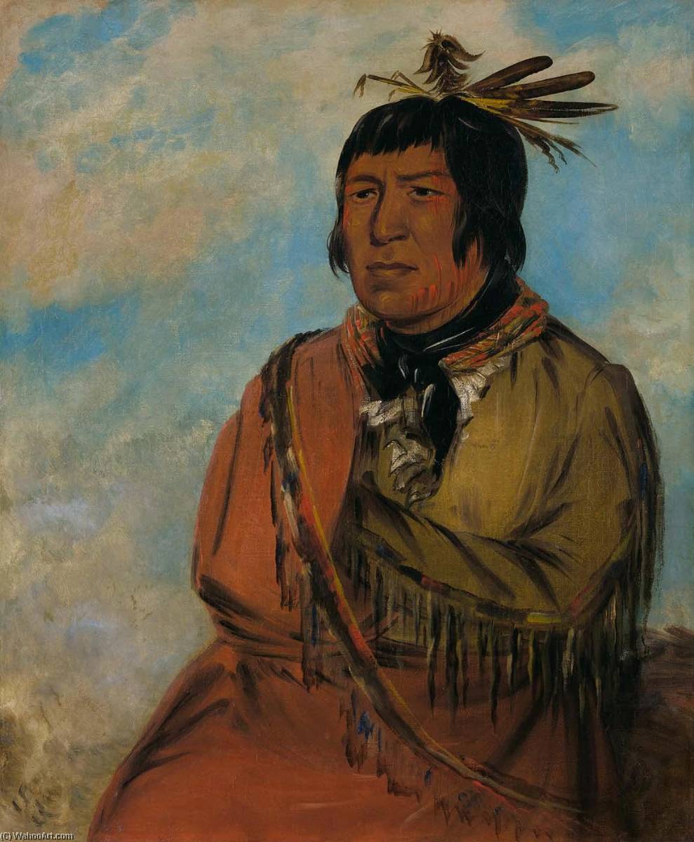 Na Pów Sa, Bear Traveling At Night, A Chief — George Catlin