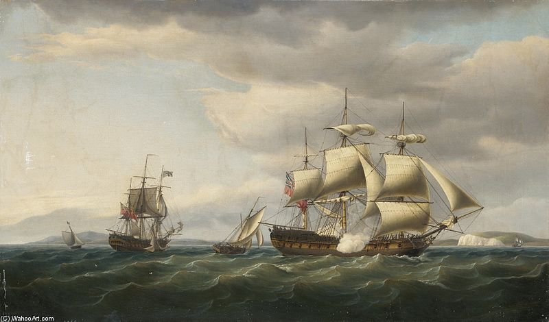The East Indiaman Rodney In Two Positions Off The English Coast — Thomas Whitcombe