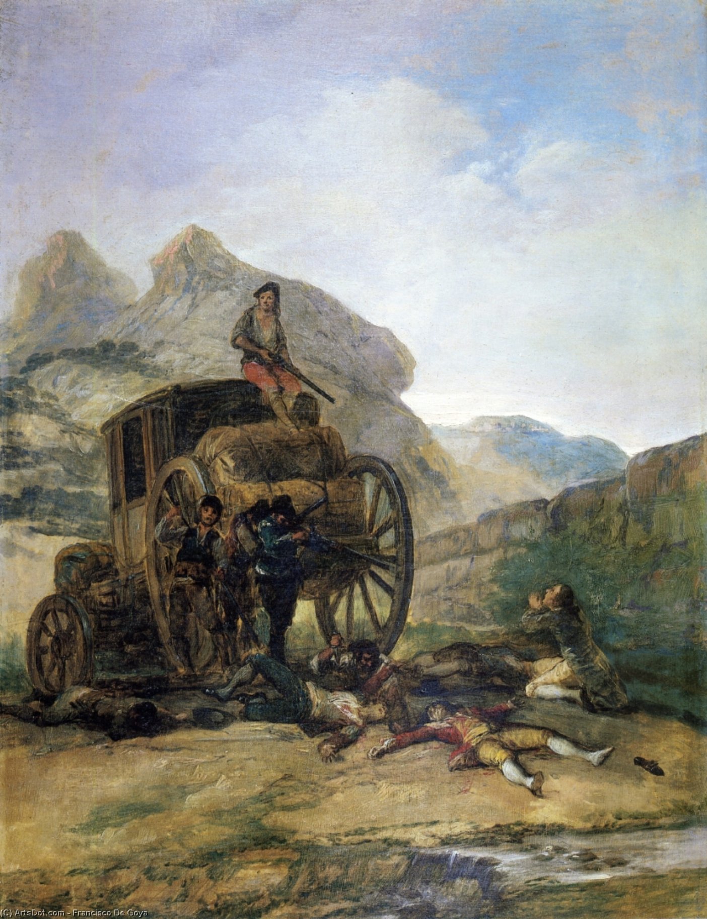 Attack On A Coach — Francisco José De Goya Y Lucientes