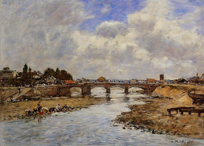 Laundresses On The Banks Of The Touques — Eugène Louis Boudin