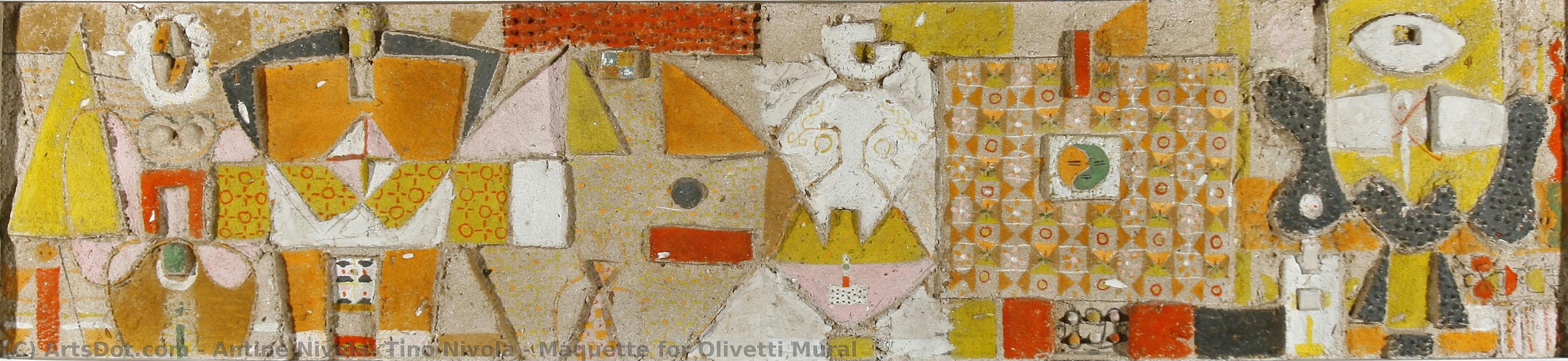 Maquette For Olivetti Mural — Antine Nivola, Tino Nivola
