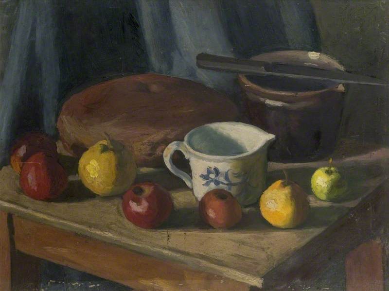 Still Life With Fruit, A Jug And A Loaf — Theodor Kern