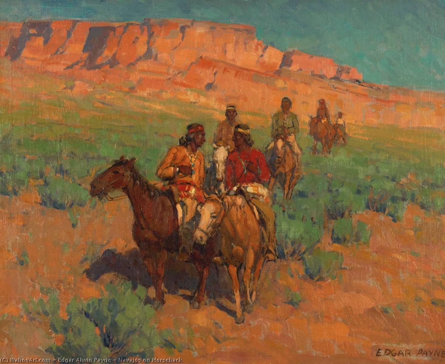 Navajos On Horseback — Edgar Alwyn Payne