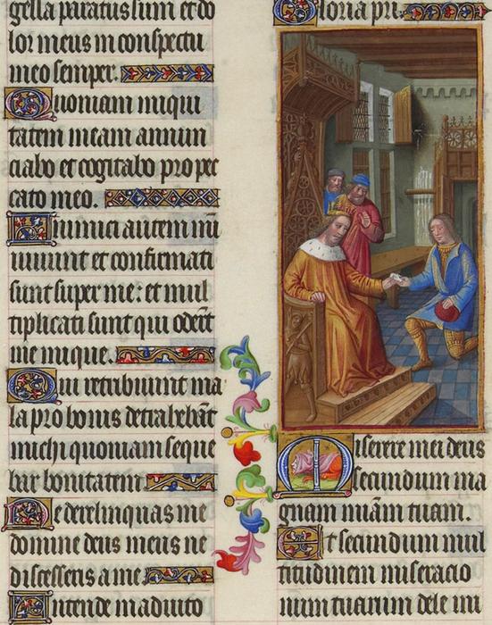 David Entrusts A Letter To Uriah — Limbourg Brothers