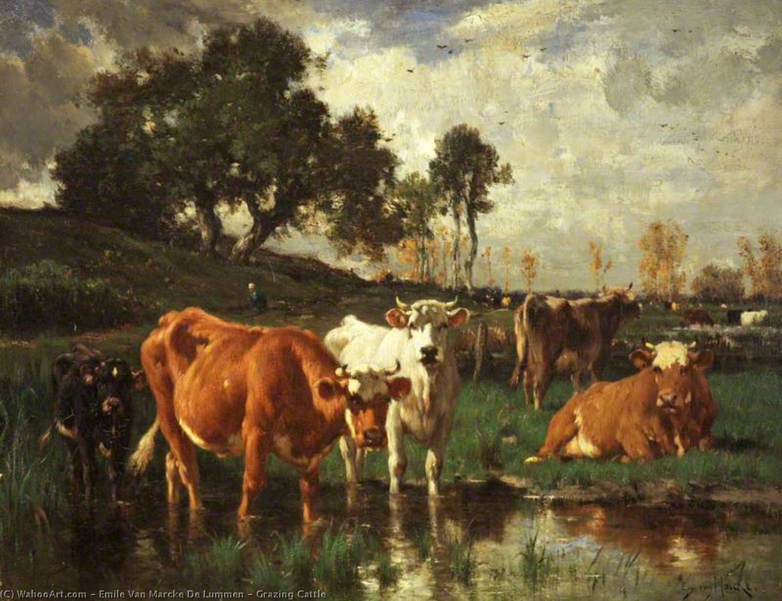Grazing Cattle — Émile Van Marcke De Lummen