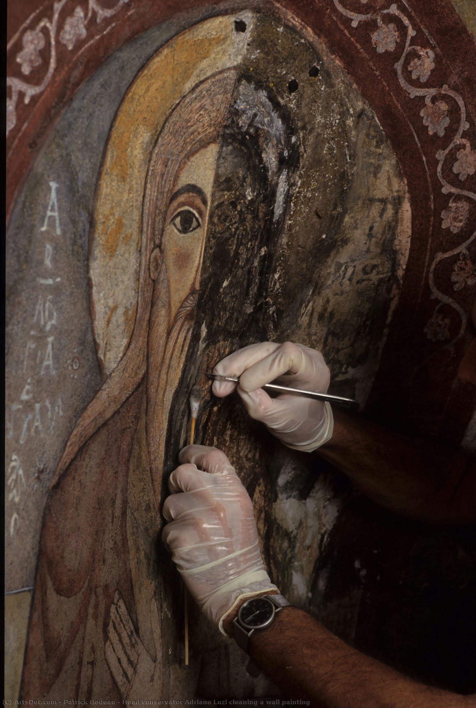 Head Conservator Adriano Luzi Cleaning A Wall Painting — Patrick Godeau