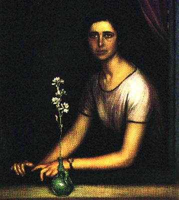Mujer En La Ventana Con Nardo — Córdoba Julio Romero De Torres