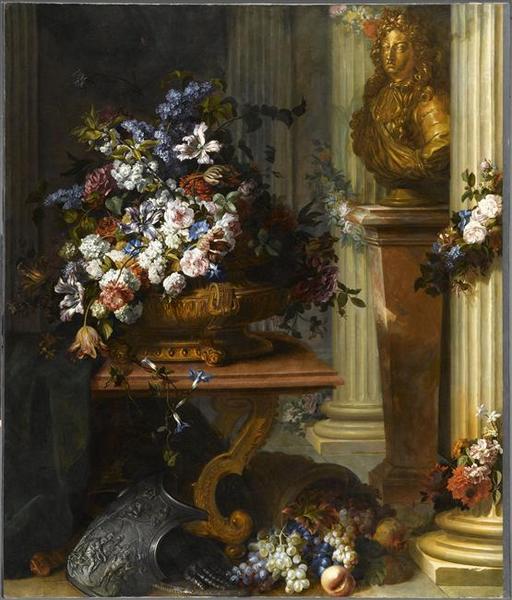 Vase D'or, Fleurs Et Buste De Louis Xiv — Blain De Fontenay Jean-baptiste Le Père