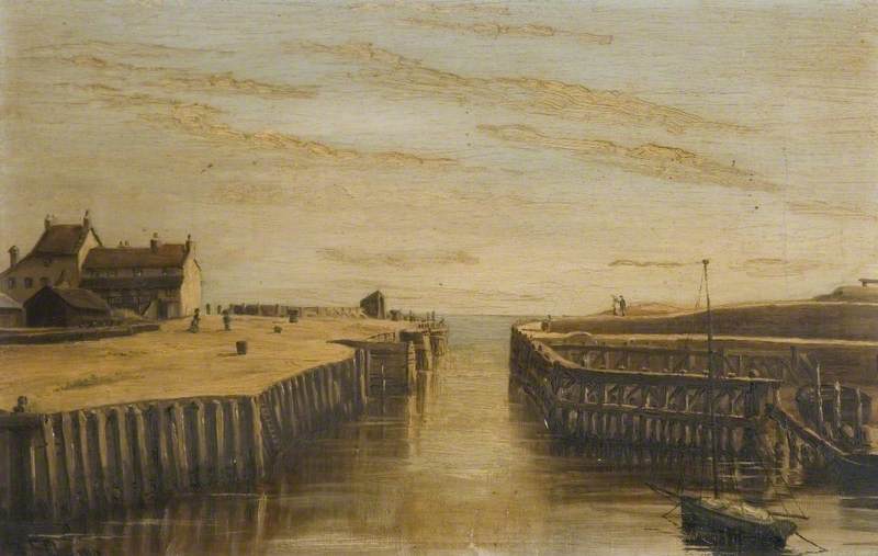West Bay, Dorset, Harbour Entrance — Arthur Edwin Champ