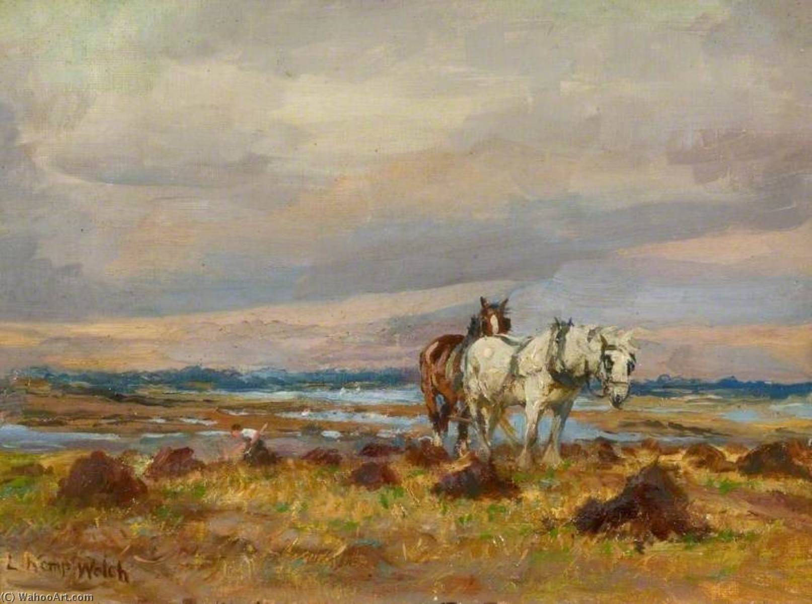 Working In The Fields By An East Coast Estuary — Lucy Elizabeth Kemp Welch