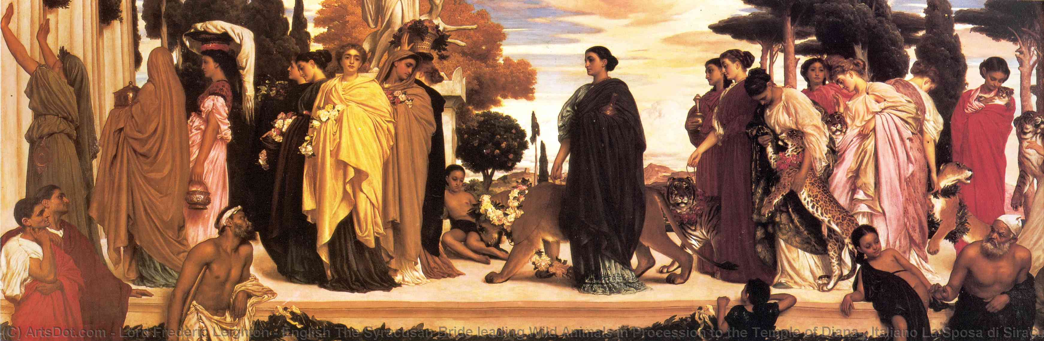 English The Syracusan Bride Leading Wild Animals In Procession To The Temple Of Diana‎. Italiano La Sposa Di Siracusa — Фредерик Лорд Лејтон