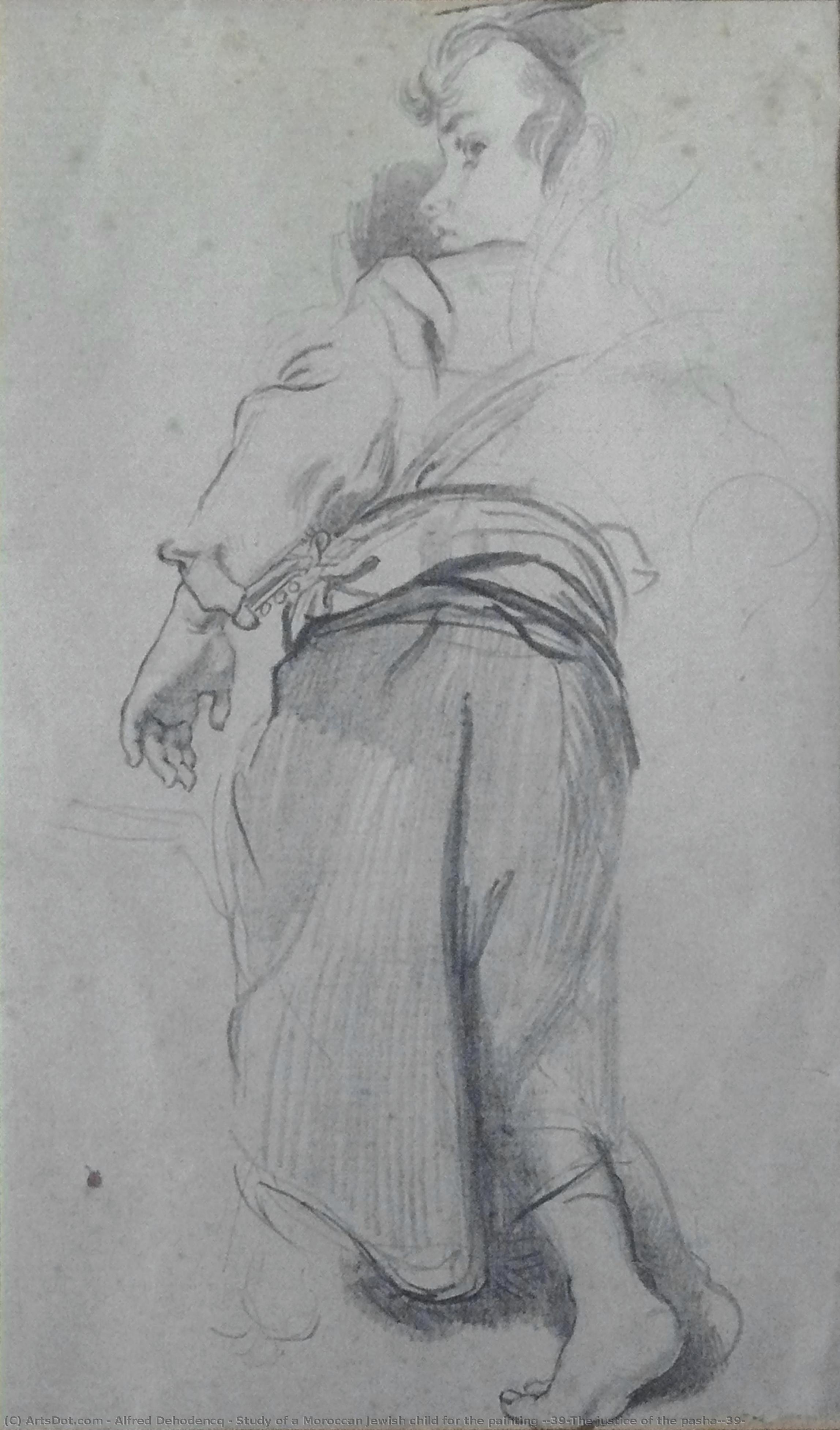 Study Of A Moroccan Jewish Child For The Painting 'the Justice Of The Pasha' — Alfred Dehodencq