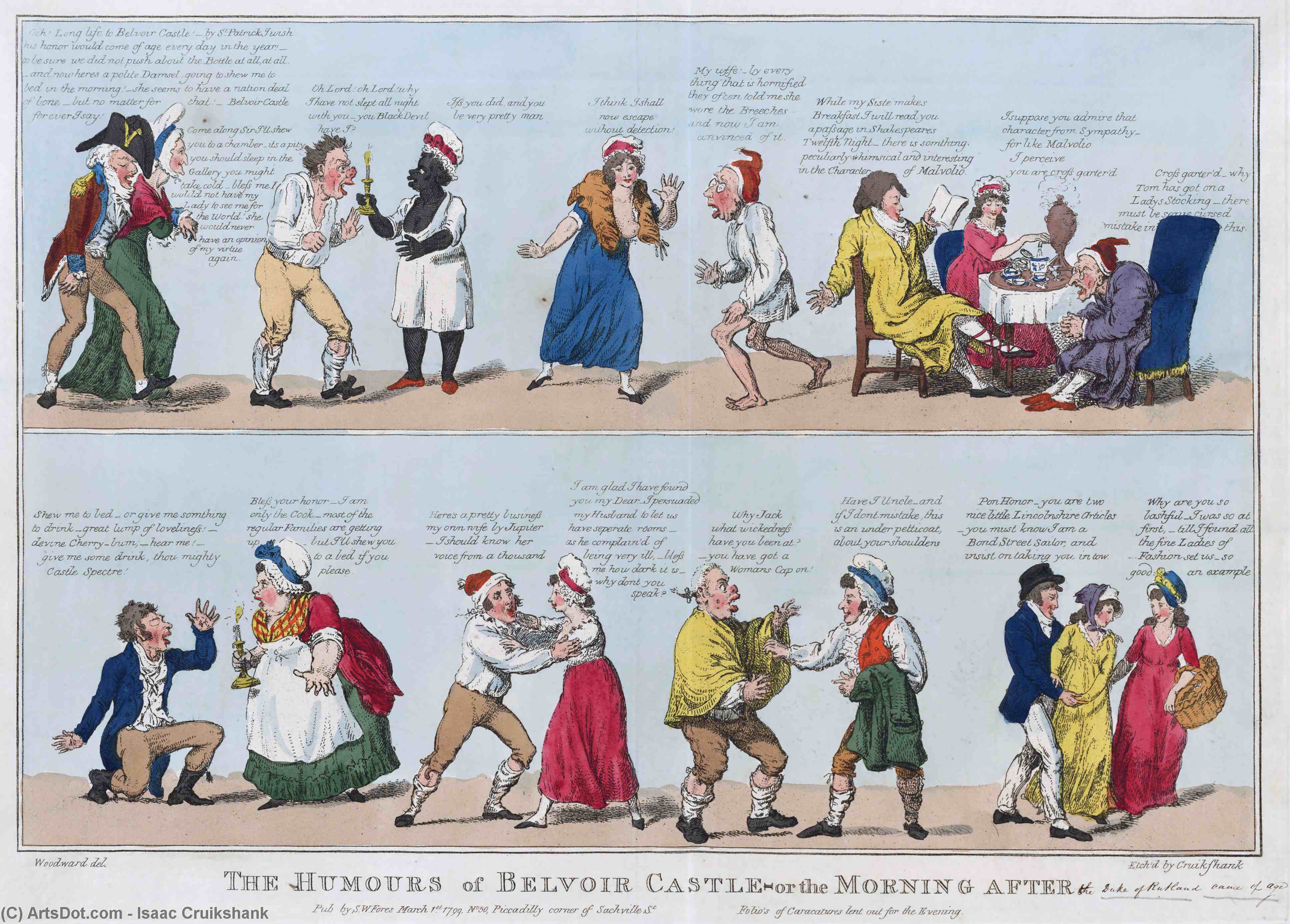 The Humours Of Belvoir Castle - - Or The Morning After — Isaac Robert Cruikshank