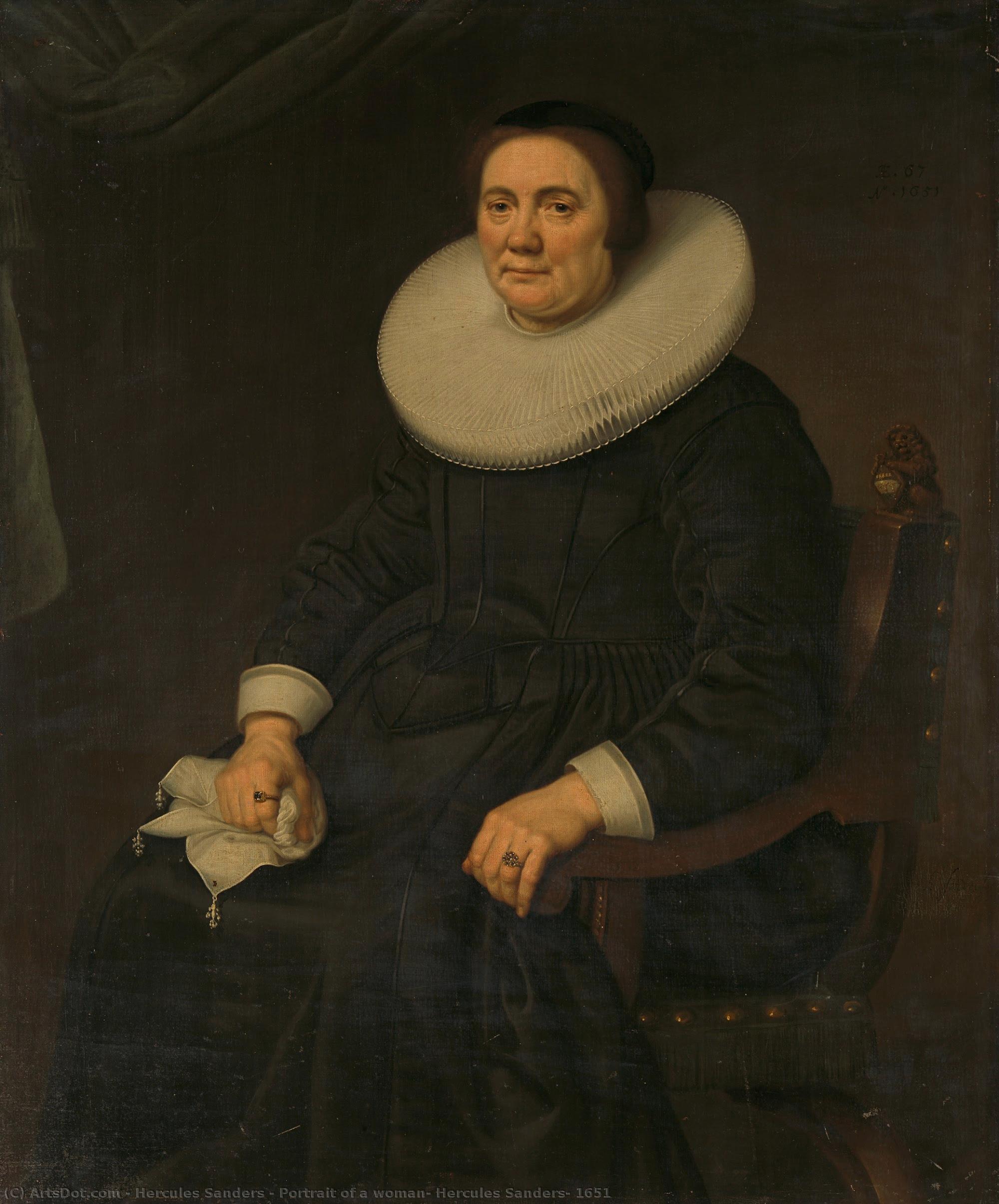 Portrait Of A Woman, Hercules Sanders, 1651 — Hercules Sanders