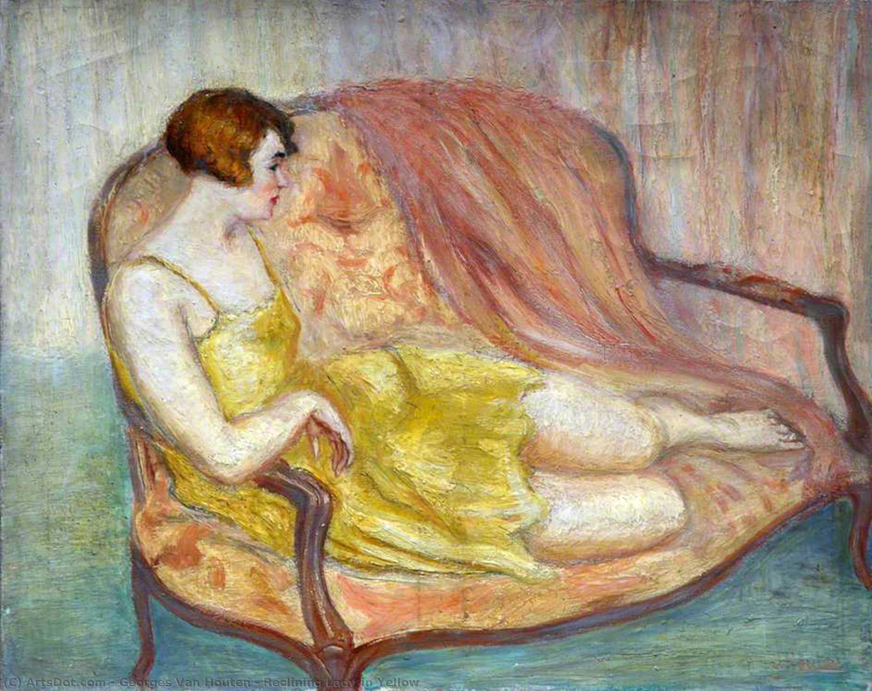 Reclining Lady In Yellow — Жорж Ван Хаутен