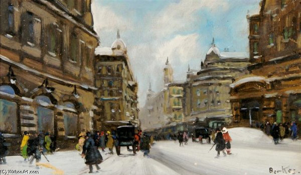 Winter Street Scene — アンタル・ベルケシュ